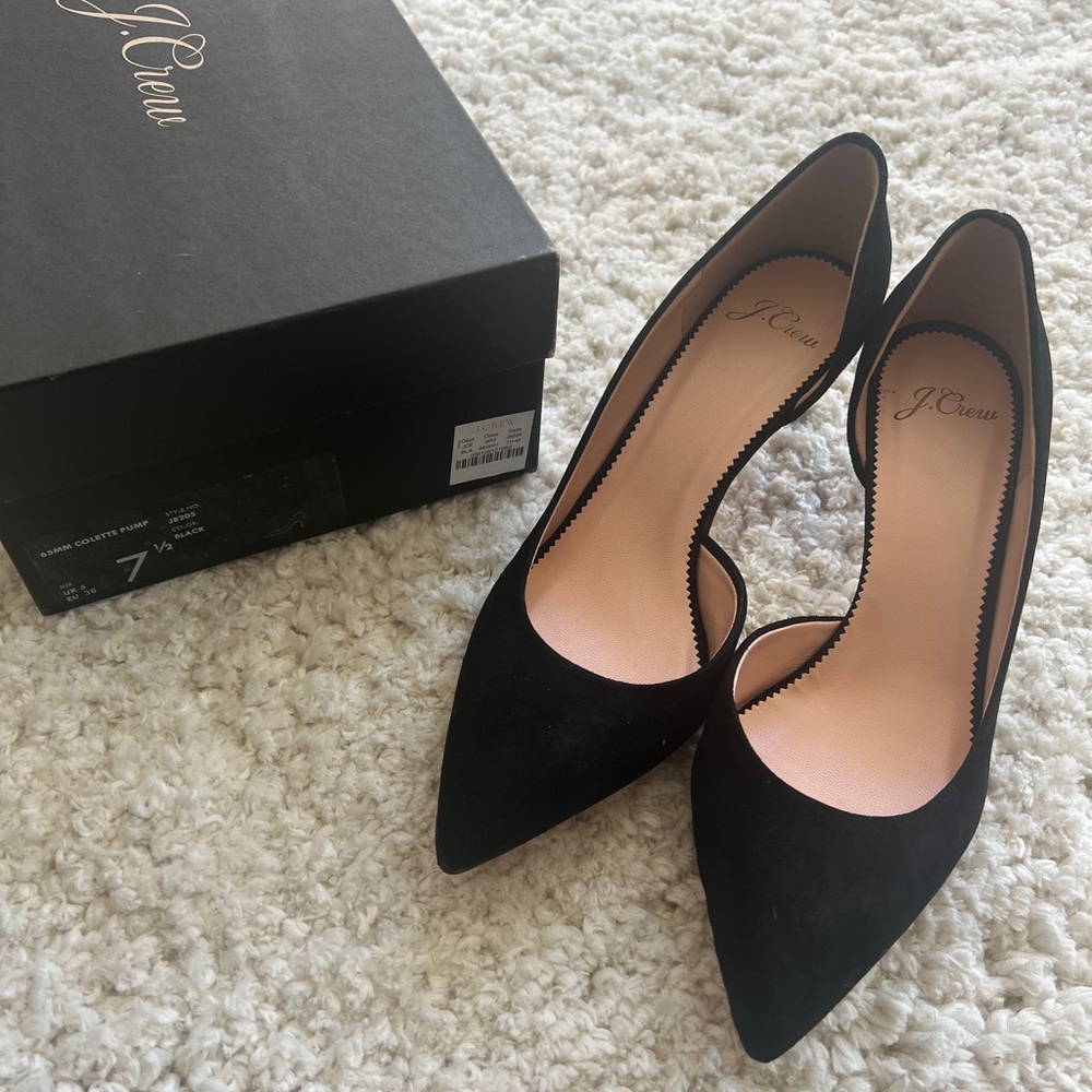 J. Crew Lucie / Colette Suede Pumps Kitten Heels in Black